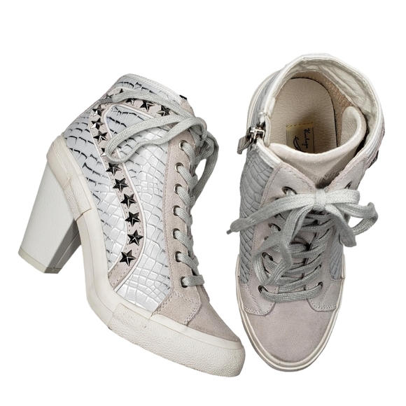 Vintage Havana Shoes - Vintage Havana | Snake Multi Star Studded High Top Block Heel Sneakers Women 7.5